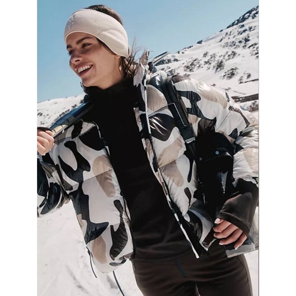 Bogner Fire + Ice Vally-D Puffer Jacket Camo Hooded Down Coat XS 4 34 NWT NEW